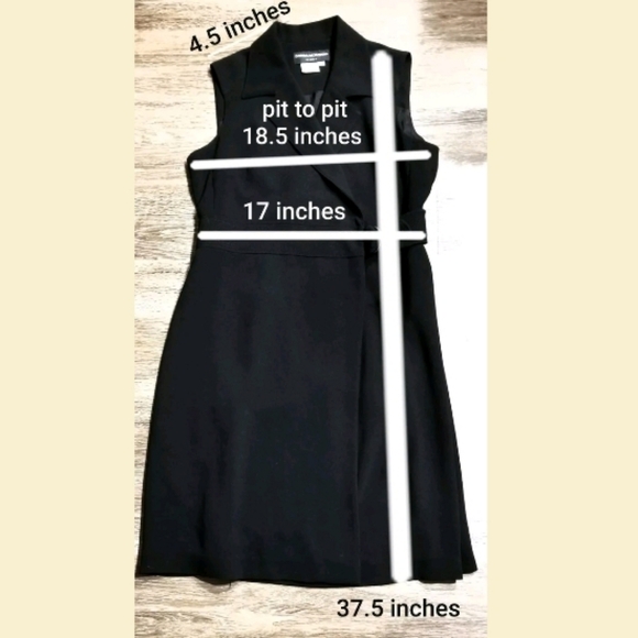 Donna Morgan Women Classy Black Wrap Sheath Career Dress Size 12 - Picture 11 of 11